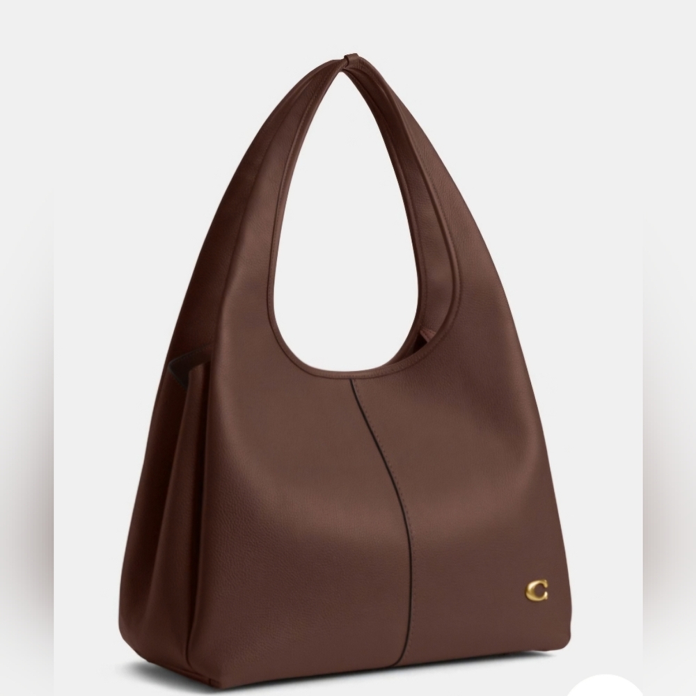 Coach Lana Large Brown Leather Hobo Bag with Gold Accent - Picture 11 of 15
